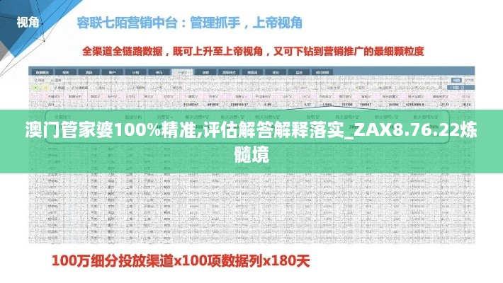 澳门管家婆100%精准,评估解答解释落实_ZAX8.76.22炼髓境