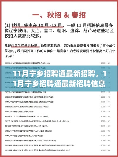 11月宁乡招聘通最新招聘信息汇总，职场人的黄金机遇全面更新