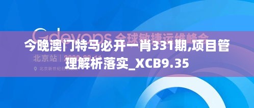 今晚澳门特马必开一肖331期,项目管理解析落实_XCB9.35