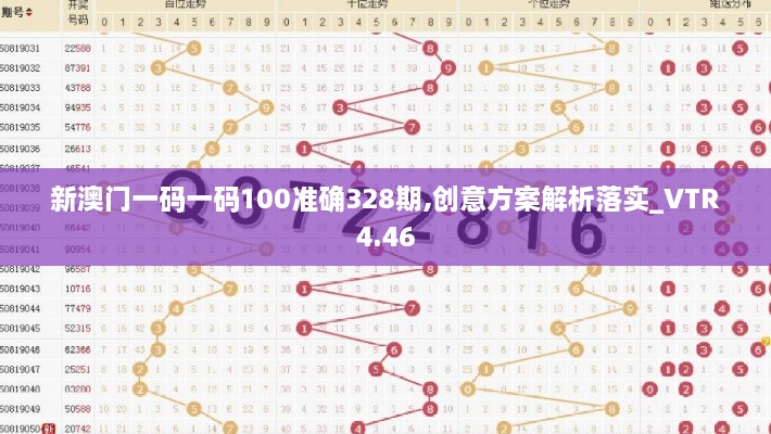 新澳门一码一码100准确328期,创意方案解析落实_VTR4.46