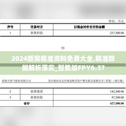 2024新奥精准资料免费大全,精准数据解析落实_智能版FPY6.37