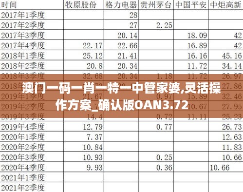 澳门一码一肖一特一中管家婆,灵活操作方案_确认版OAN3.72