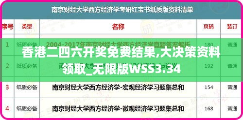 香港二四六开奖免费结果,大决策资料领取_无限版WSS3.34