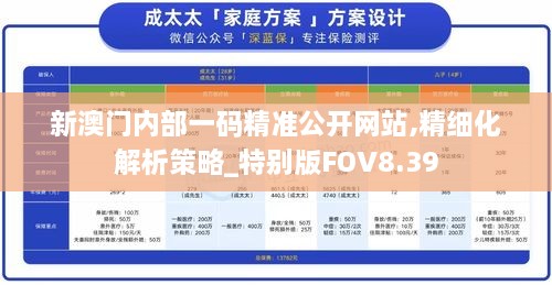 新澳门内部一码精准公开网站,精细化解析策略_特别版FOV8.39