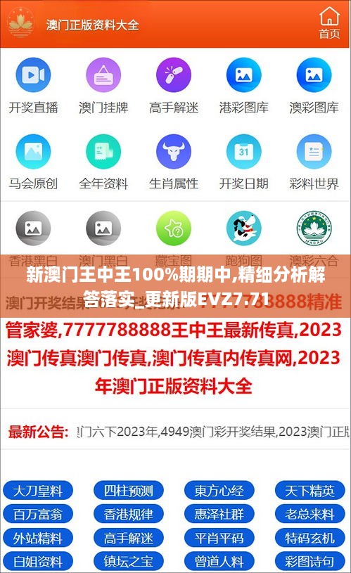 新澳门王中王100%期期中,精细分析解答落实_更新版EVZ7.71