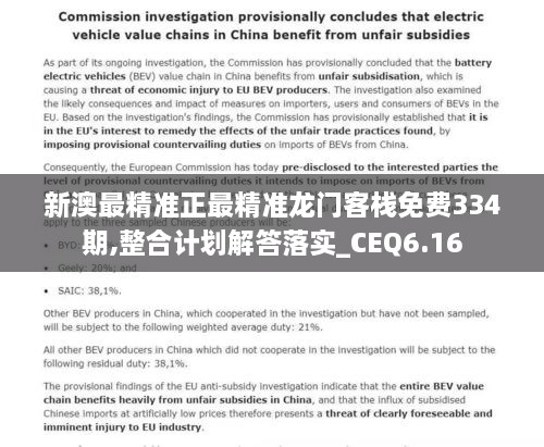 新澳最精准正最精准龙门客栈免费334期,整合计划解答落实_CEQ6.16