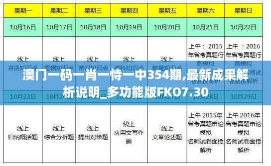 澳门一码一肖一恃一中354期,最新成果解析说明_多功能版FKO7.30