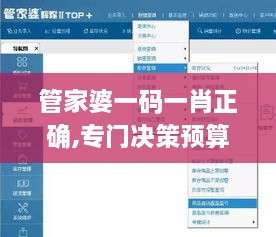 管家婆一码一肖正确,专门决策预算资料_交互式版ZNY1.17