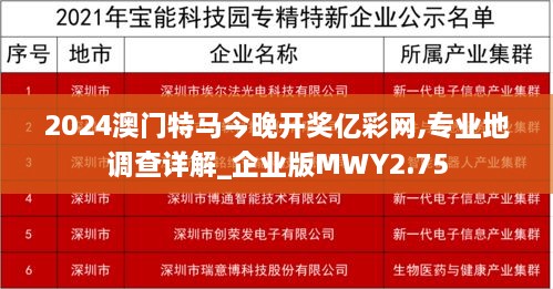 2024澳门特马今晚开奖亿彩网,专业地调查详解_企业版MWY2.75