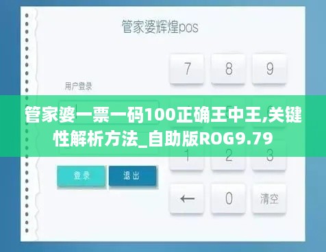 管家婆一票一码100正确王中王,关键性解析方法_自助版ROG9.79