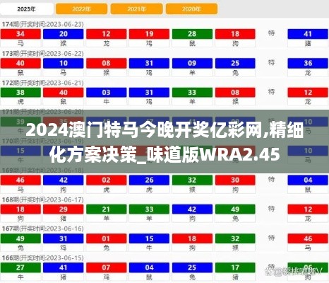 2024澳门特马今晚开奖亿彩网,精细化方案决策_味道版WRA2.45