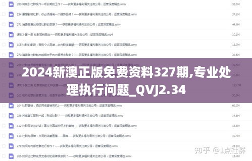 2024新澳正版免费资料327期,专业处理执行问题_QVJ2.34