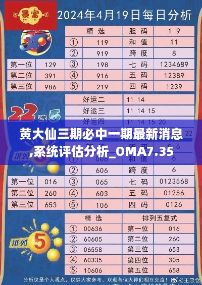 黄大仙三期必中一期最新消息,系统评估分析_OMA7.35