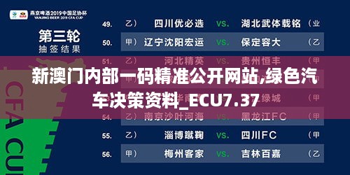 新澳门内部一码精准公开网站,绿色汽车决策资料_ECU7.37