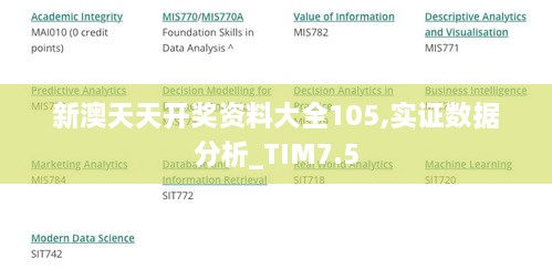 新澳天天开奖资料大全105,实证数据分析_TIM7.5