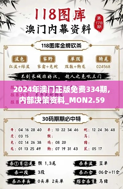 2024年澳门正版免费334期,内部决策资料_MON2.59