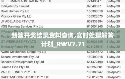 新澳开奖结果资料查询,实时处理解答计划_RWV7.71