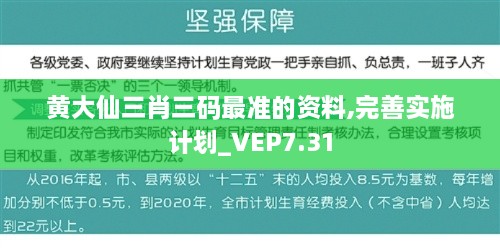 黄大仙三肖三码最准的资料,完善实施计划_VEP7.31