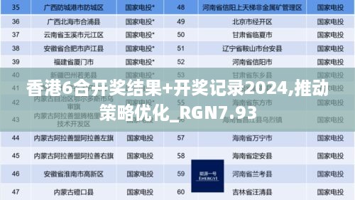 香港6合开奖结果+开奖记录2024,推动策略优化_RGN7.93