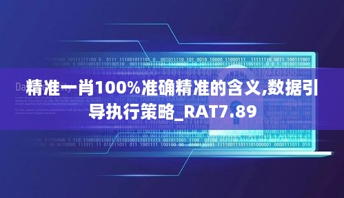 精准一肖100%准确精准的含义,数据引导执行策略_RAT7.89