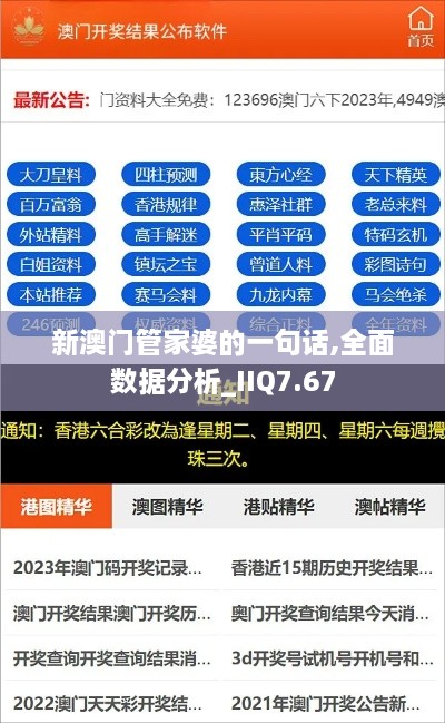 新澳门管家婆的一句话,全面数据分析_IIQ7.67