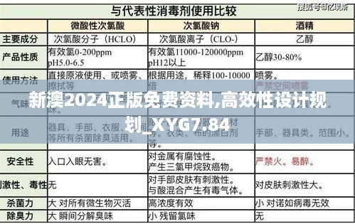 新澳2024正版免费资料,高效性设计规划_XYG7.84