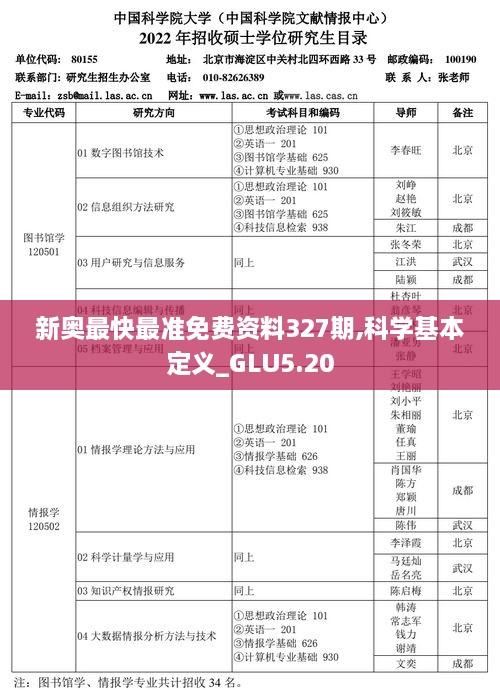 新奥最快最准免费资料327期,科学基本定义_GLU5.20