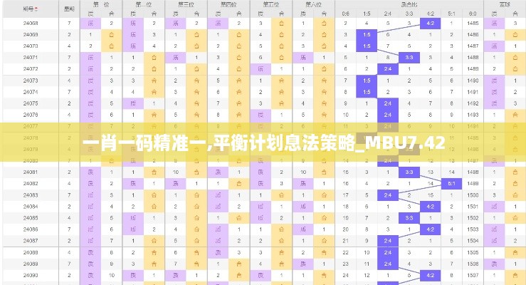 一肖一码精准一,平衡计划息法策略_MBU7.42