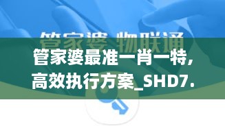 管家婆最准一肖一特,高效执行方案_SHD7.72