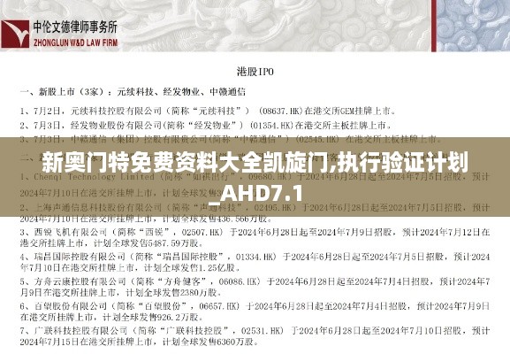 新奥门特免费资料大全凯旋门,执行验证计划_AHD7.1