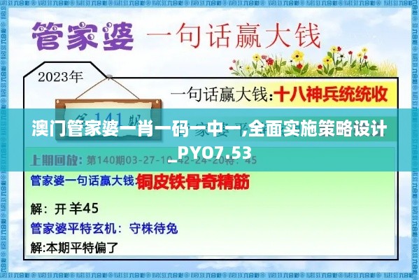 澳门管家婆一肖一码一中一,全面实施策略设计_PYO7.53