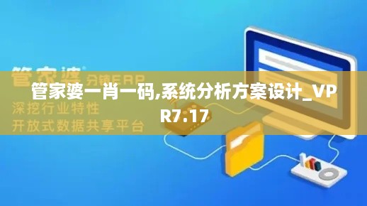 管家婆一肖一码,系统分析方案设计_VPR7.17