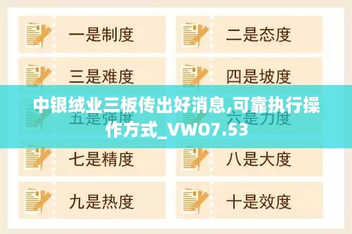 中银绒业三板传出好消息,可靠执行操作方式_VWO7.53