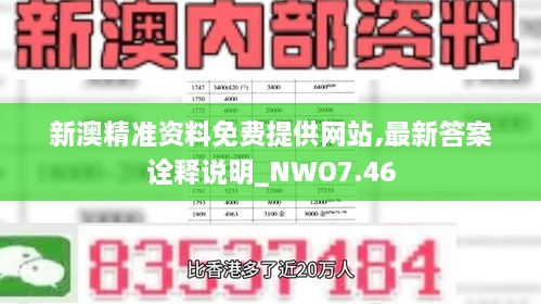 新澳精准资料免费提供网站,最新答案诠释说明_NWO7.46