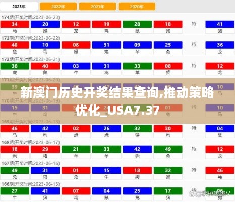 新澳门历史开奖结果查询,推动策略优化_USA7.37