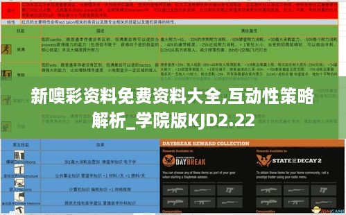 新噢彩资料免费资料大全,互动性策略解析_学院版KJD2.22