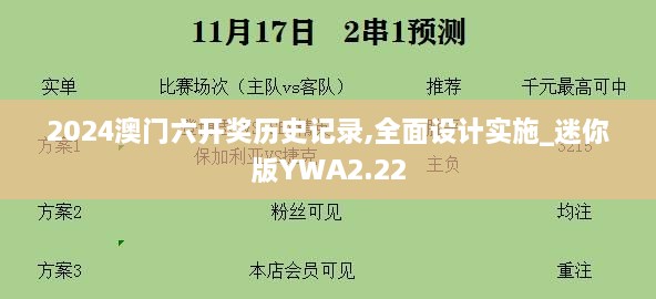 2024澳门六开奖历史记录,全面设计实施_迷你版YWA2.22