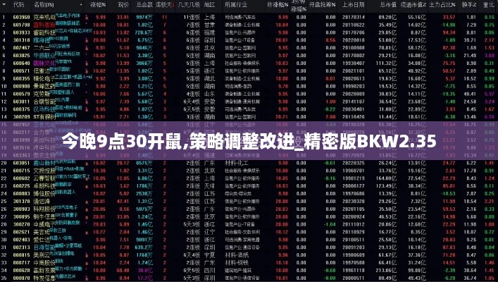 今晚9点30开鼠,策略调整改进_精密版BKW2.35