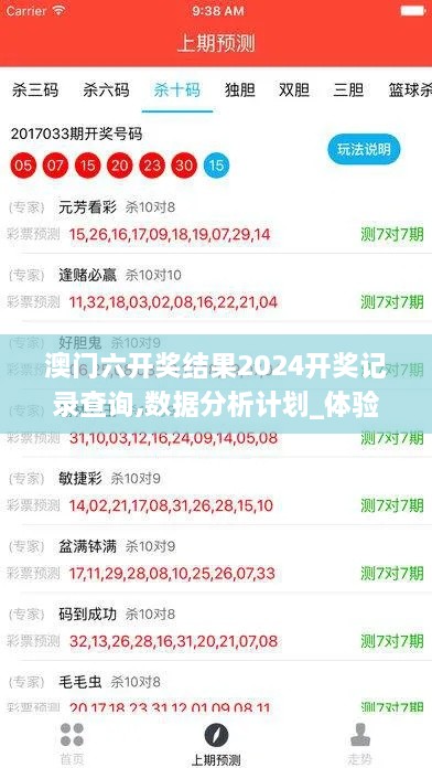 澳门六开奖结果2024开奖记录查询,数据分析计划_体验版BYZ2.64