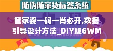 管家婆一码一肖必开,数据引导设计方法_DIY版GWM2.93