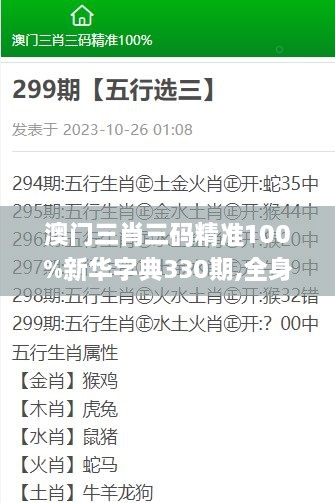 澳门三肖三码精准100%新华字典330期,全身心解答具体_为你版HCV11.79