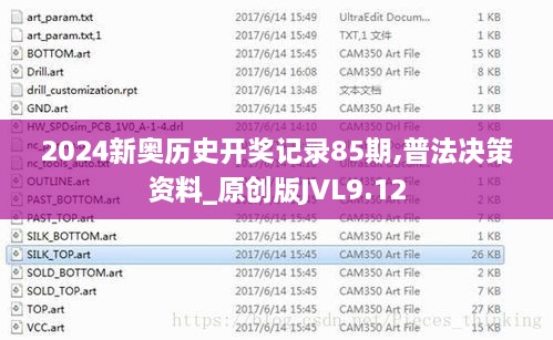 2024新奥历史开奖记录85期,普法决策资料_原创版JVL9.12