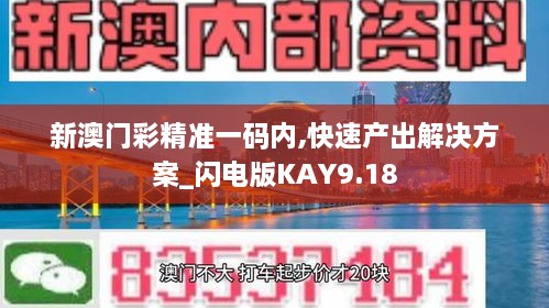 新澳门彩精准一码内,快速产出解决方案_闪电版KAY9.18