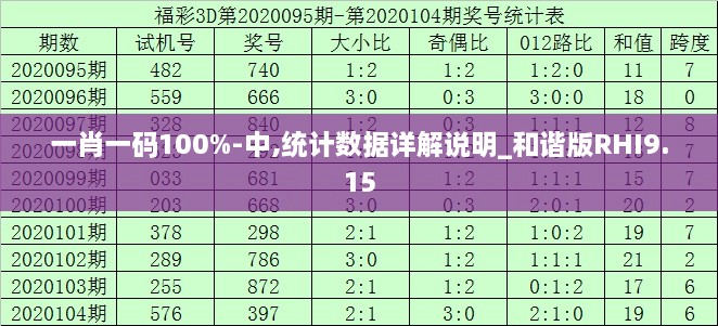 一肖一码100%-中,统计数据详解说明_和谐版RHI9.15