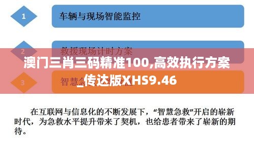 澳门三肖三码精准100,高效执行方案_传达版XHS9.46