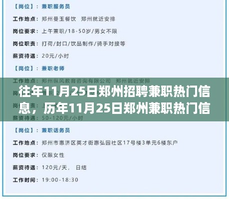 历年郑州招聘兼职热门信息深度解析与往年趋势展望