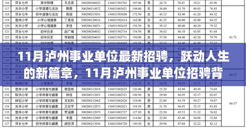 11月泸州事业单位招聘启幕，新篇章背后的学习与成长故事