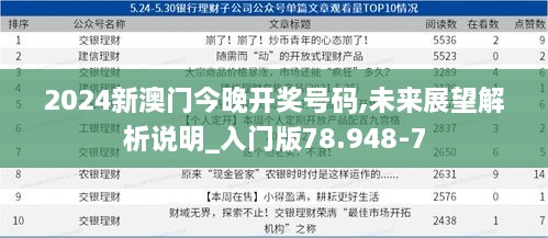 2024新澳门今晚开奖号码,未来展望解析说明_入门版78.948-7