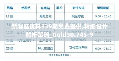 新澳准资料339期免费提供,精细设计解析策略_Gold30.745-9