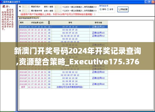 新澳门开奖号码2024年开奖记录查询,资源整合策略_Executive175.376